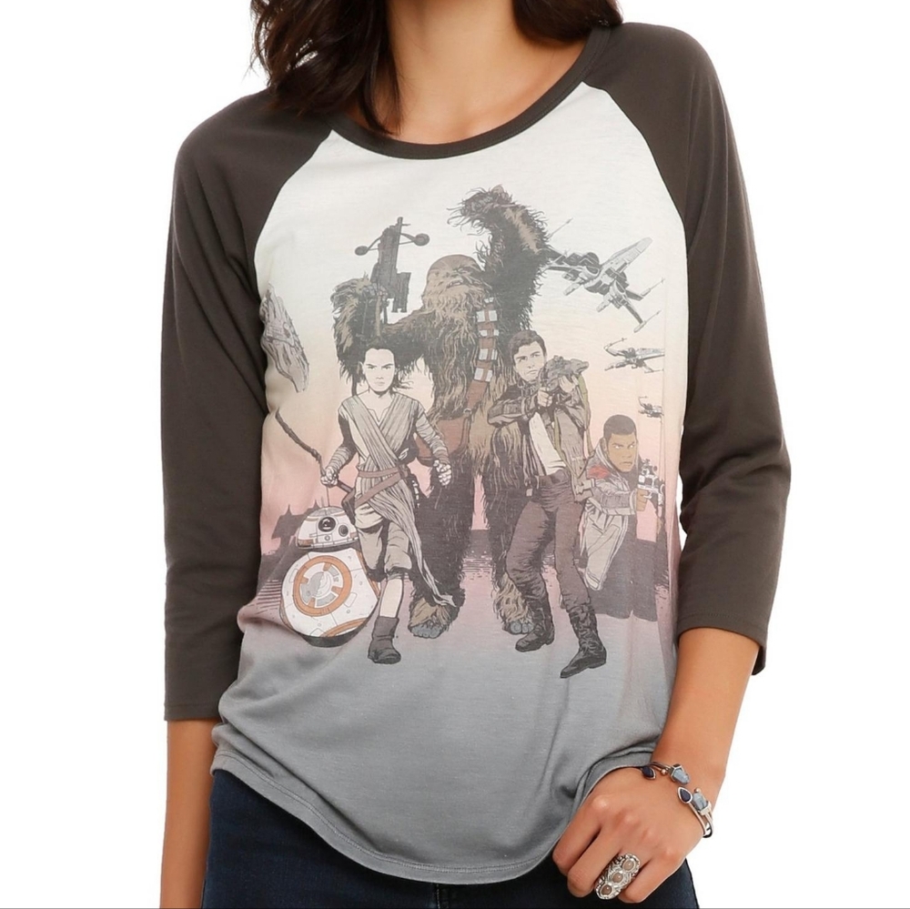 Her Universe Star Wars: The Force Awakens Tour Girls Raglan Sz L